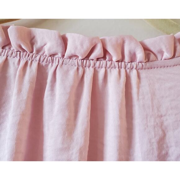 Old Navy Womans Top Soft Pink Ruffle V Neck Long Sleeve Tunic Size M Tall - Picture 6 of 9